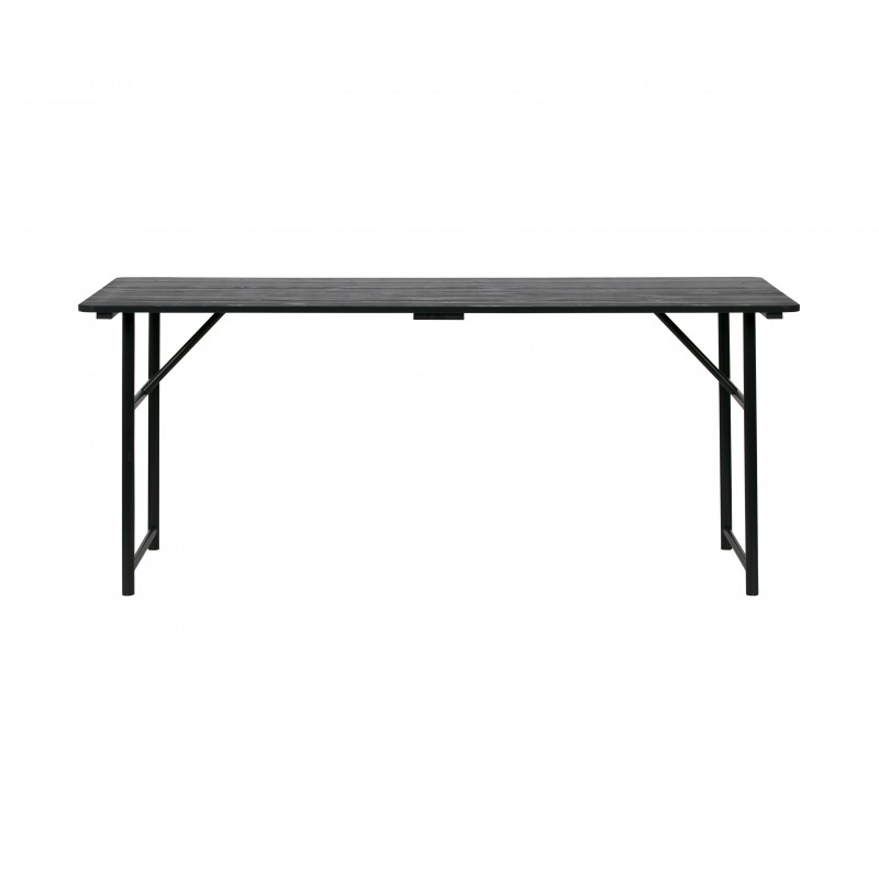 BLACK WOOD TOP DINING TABLE       - DINING TABLES